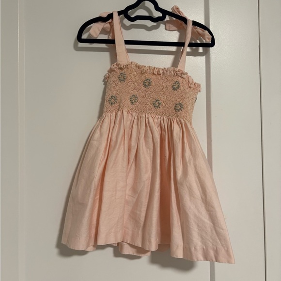 Aloaa Handmade Cotton Smocked Summer Pink Kids Dress Girl's Size 12 Months - Picture 1 of 8